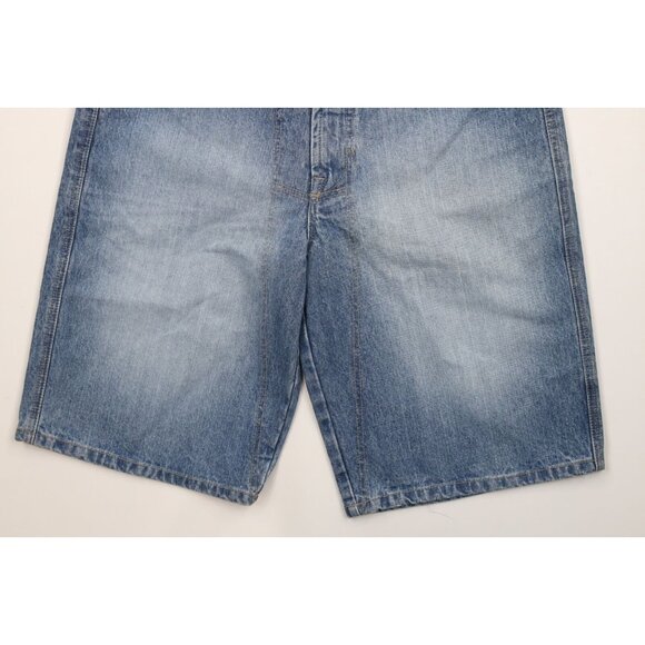 NOS Vintage 90s Marithe Francois Girbaud Mens 32 Loose Denim Jean Shorts Blue - Picture 4 of 11